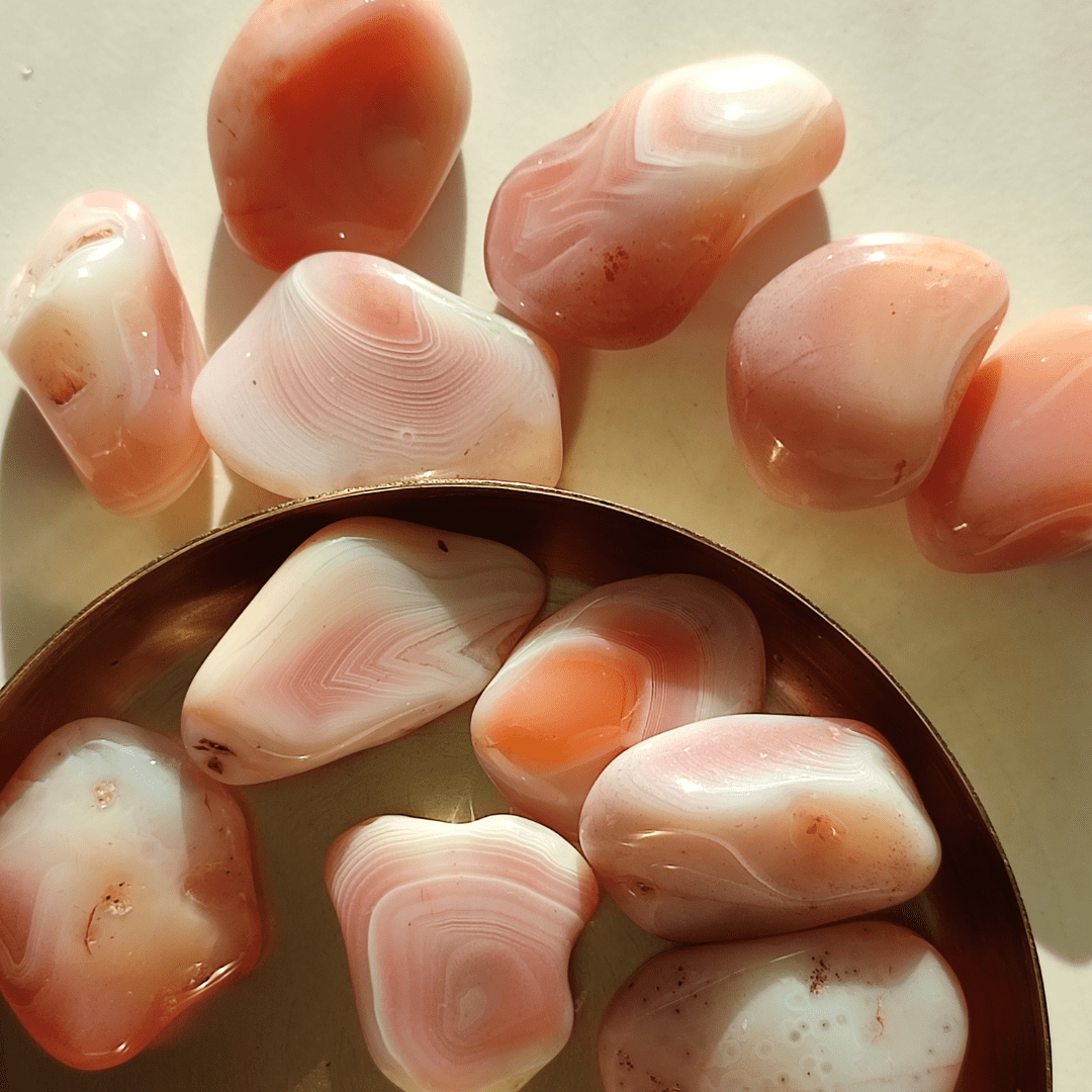 Aprikosenachat Trommelstein - KLIOlogie