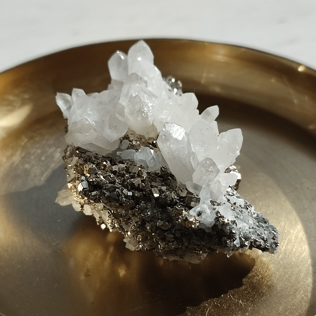 Quarz - Pyrit Stufe Einzelstück - KLIOlogie