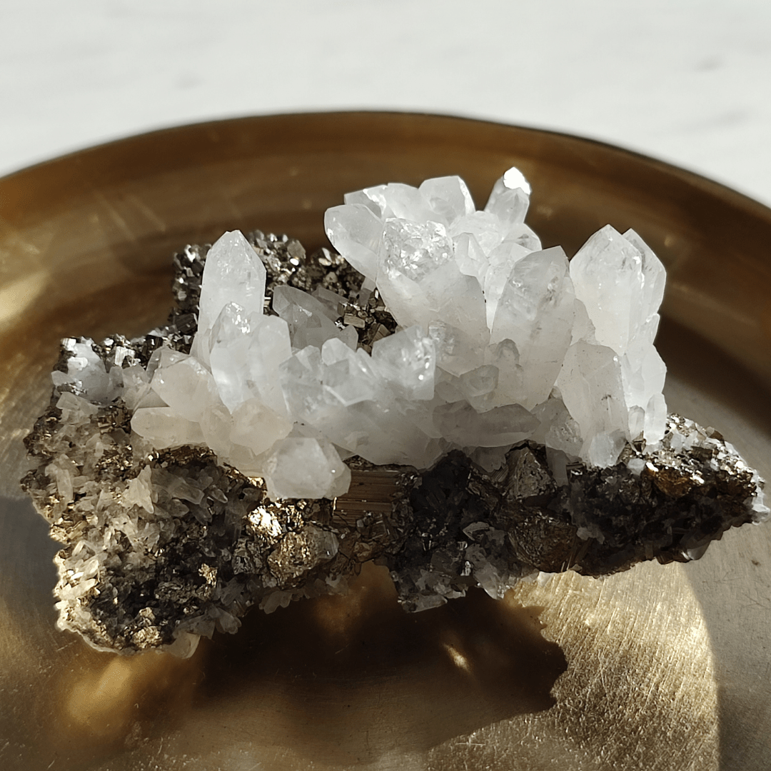 Quarz - Pyrit Stufe Einzelstück - KLIOlogie