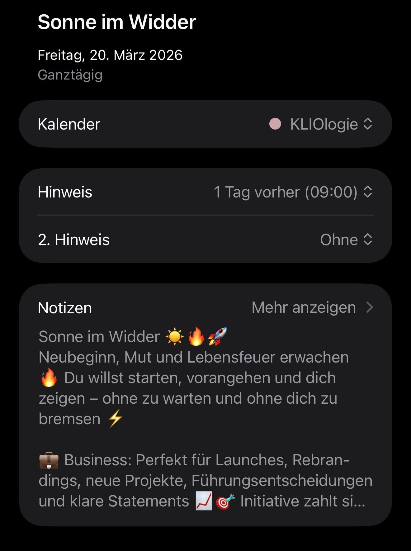 KLIOLOGIE Google - Kalender // Merkurjahr 2026/27 - KLIOlogie