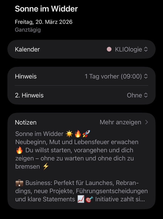 KLIOLOGIE Google - Kalender // Merkurjahr 2026/27 - KLIOlogie