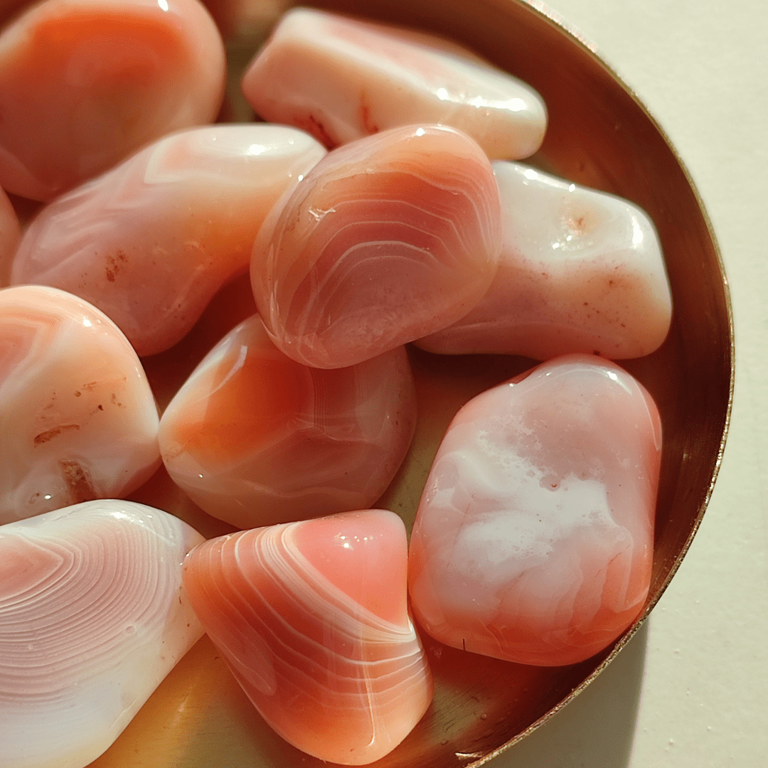 Aprikosenachat Trommelstein - KLIOlogie