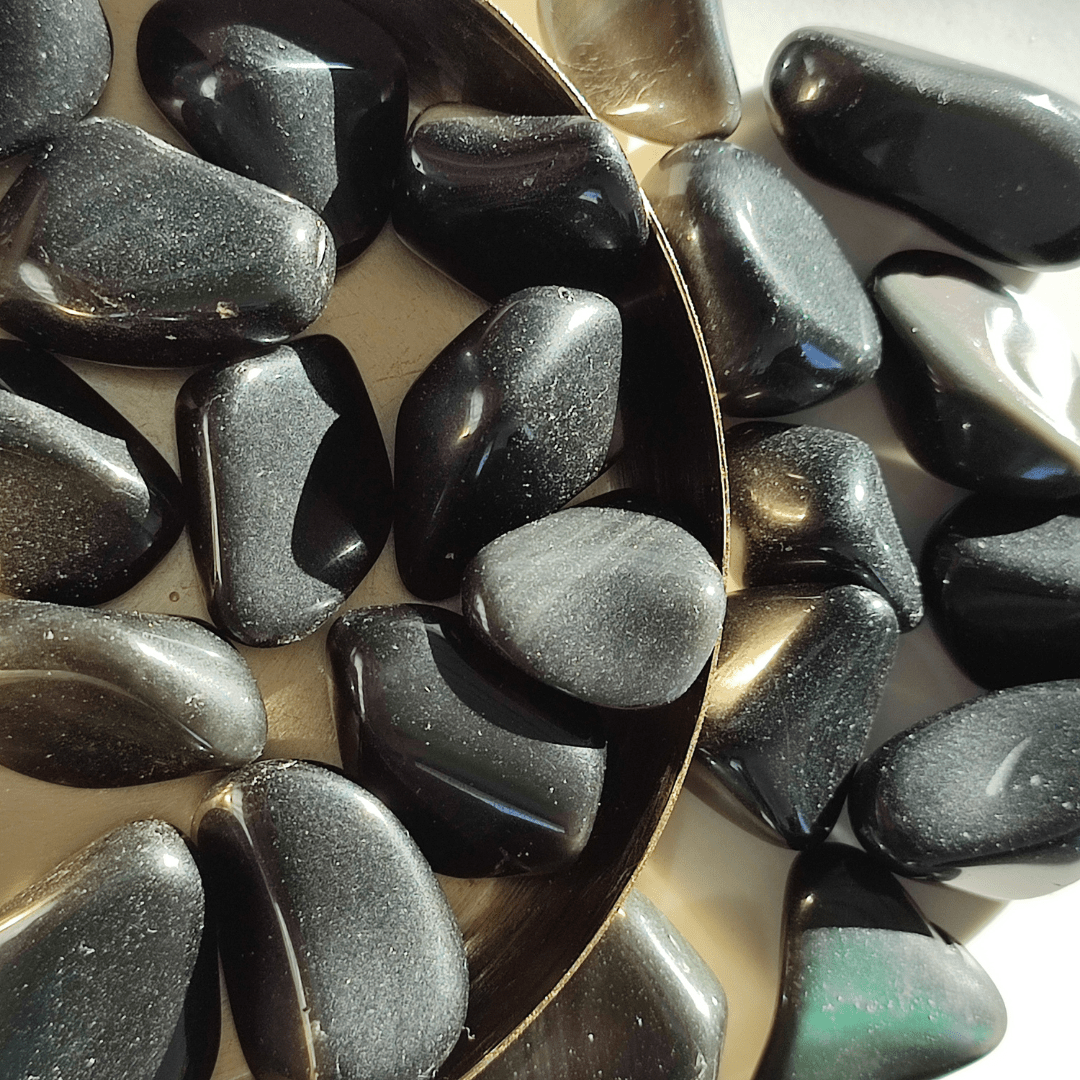 Regenbogen Obsidian Trommelstein - KLIOlogie