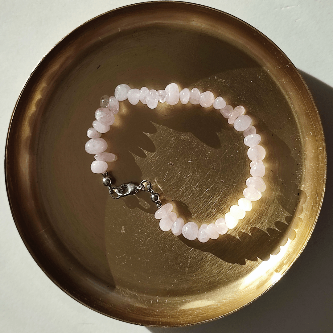 Rosenquarz Armband mit Verschluss - KLIOlogie